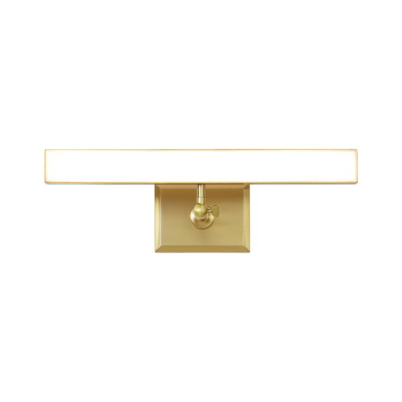 1-Light Brass/Matte Black/Chrome Dimmable Linear LED Iron Wall Light with Warm 3000K Light