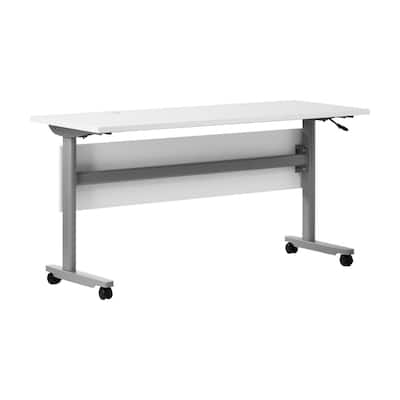 Commercial Nesting Flip Training Table with Steel Frame and T-Legs - 23.5"W x 60"D x 30"H