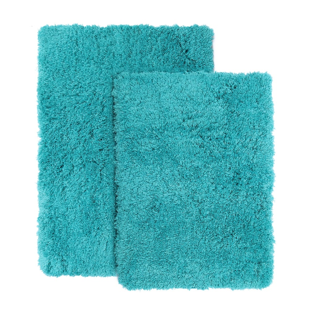 Porch & Den Lorena Shaggy/ Non-slip Rubber Backed Bath Rug Set
