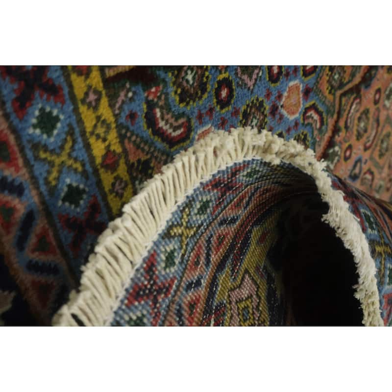 Hand Knotted Oriental 100% Wool Carpet Traditional Geometric Coral Tabriz Area Rug - 9' 3'' X 6' 5''