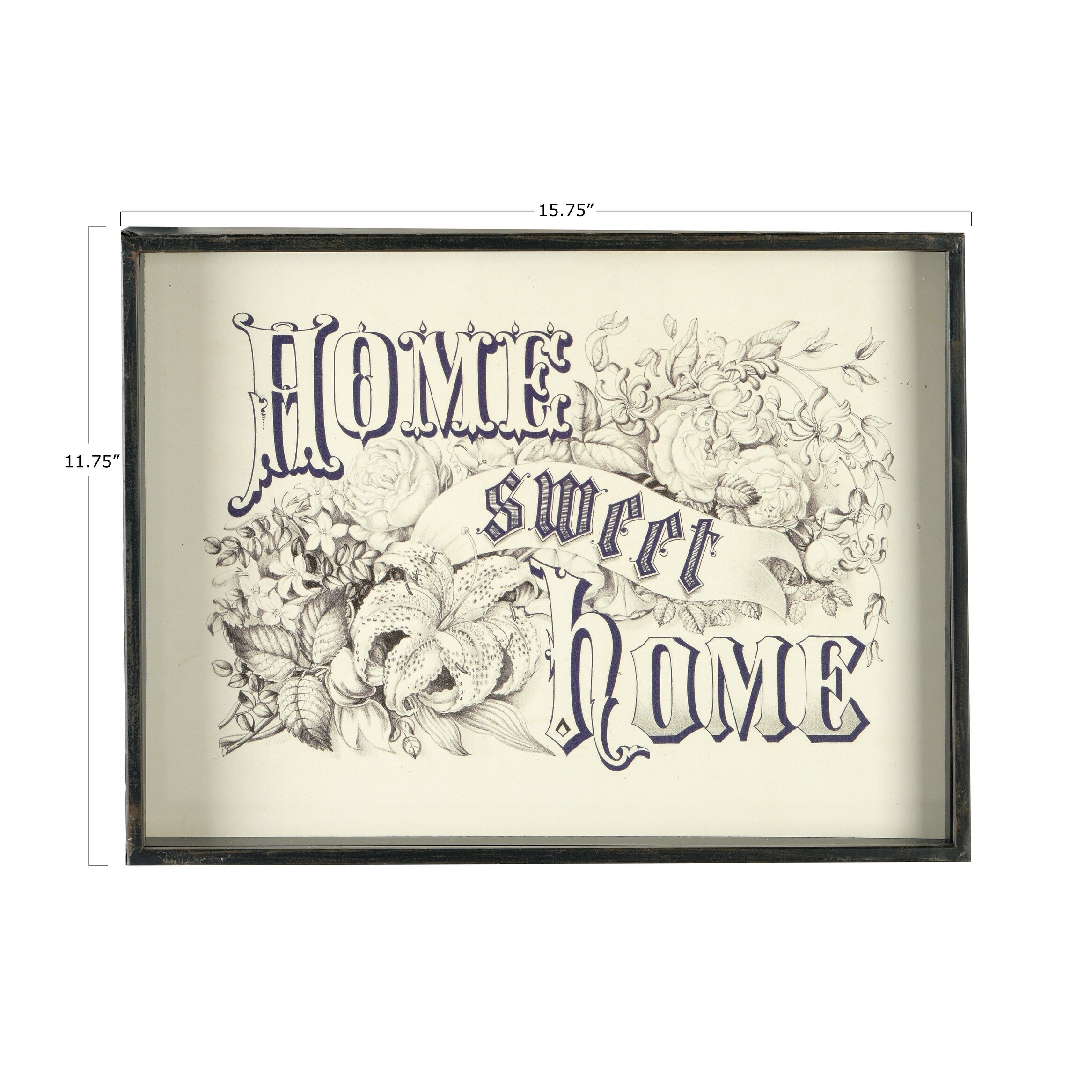 15 75 W Home Sweet Home Metal Framed Wall Decor Beige Overstock 31298535