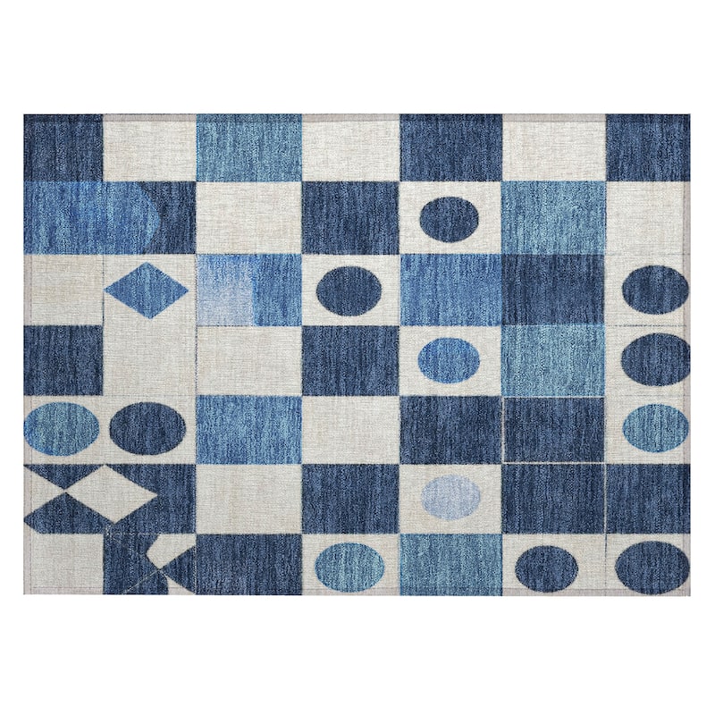 Machine Washable Indoor/Outdoor Casual Contemporary Chantille Rug