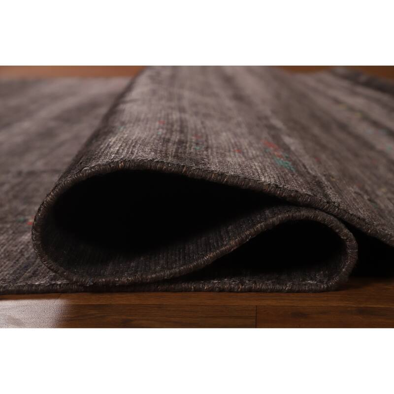 Hand Knotted Oriental 100% Wool Carpet Tribal Tribal Brown Gabbeh Area Rug - 9' 11'' X 8' 0''