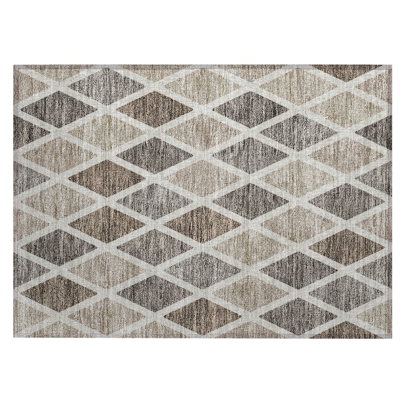 Machine Washable Indoor/ Outdoor Chantille Diamond Prism Rug