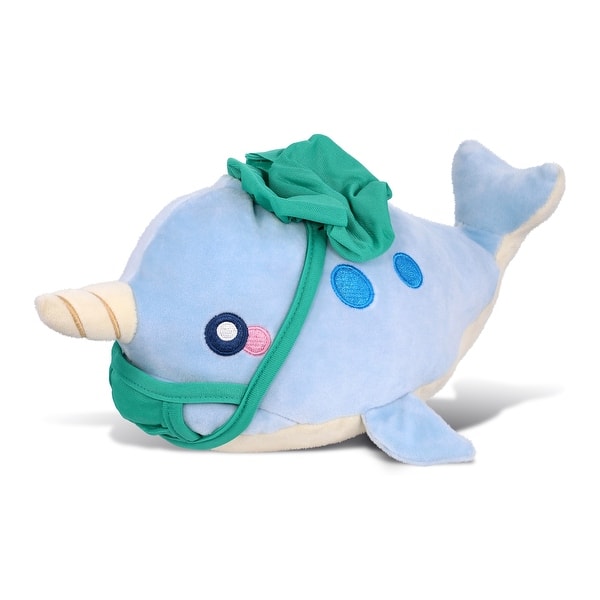 slide 2 of 6, DolliBu Blue Narwhal Doctor Baby Soft Plush with Scrub Cap & Face Mask - 11.75 inches