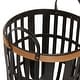 preview thumbnail 4 of 4, Black Bamboo Farmhouse Storage Basket (Set of 2) - S/2 17", 20"H