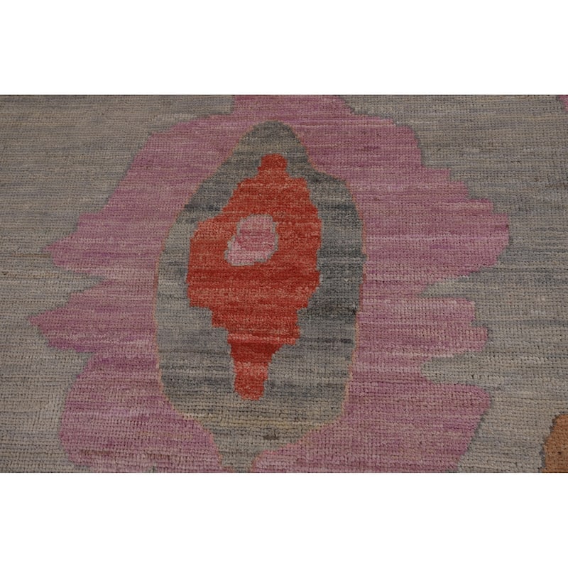 Vegetable Dye Oushak Large Area Rug Hand-Knotted Turkish Wool Carpet - 12'1"x 14'10"