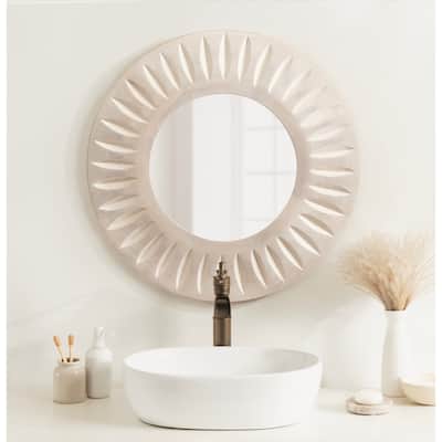 Kate and Laurel Usra Carved Wood Mirror - 26x26