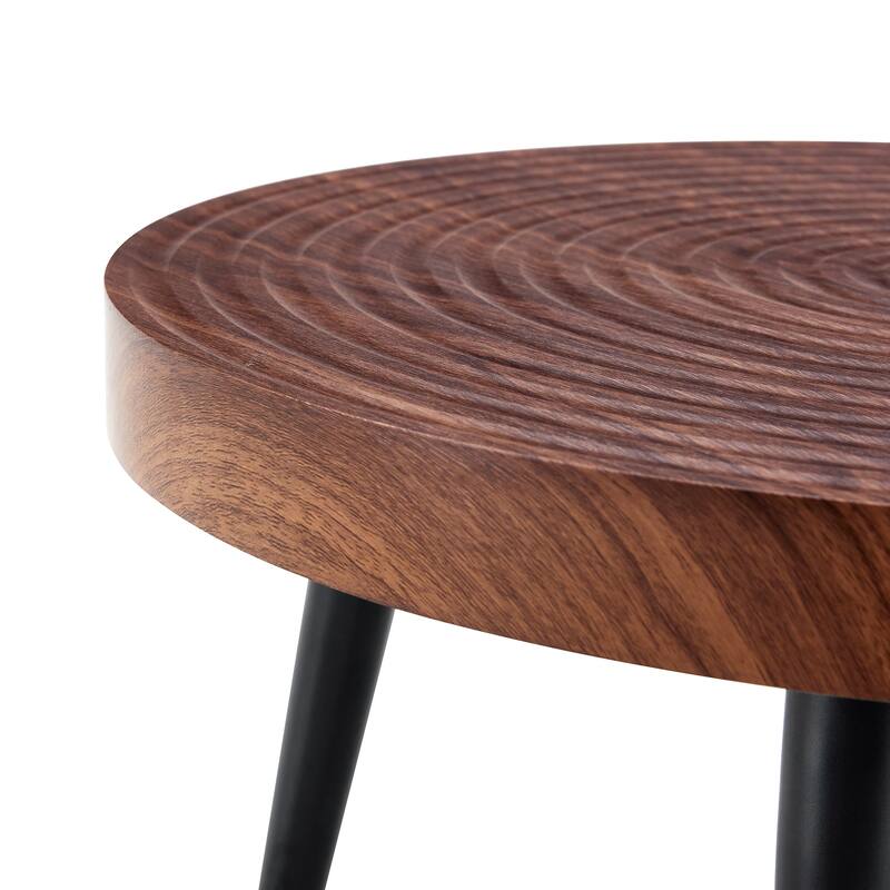 Modern Round Coffee Table - Annular Texture
