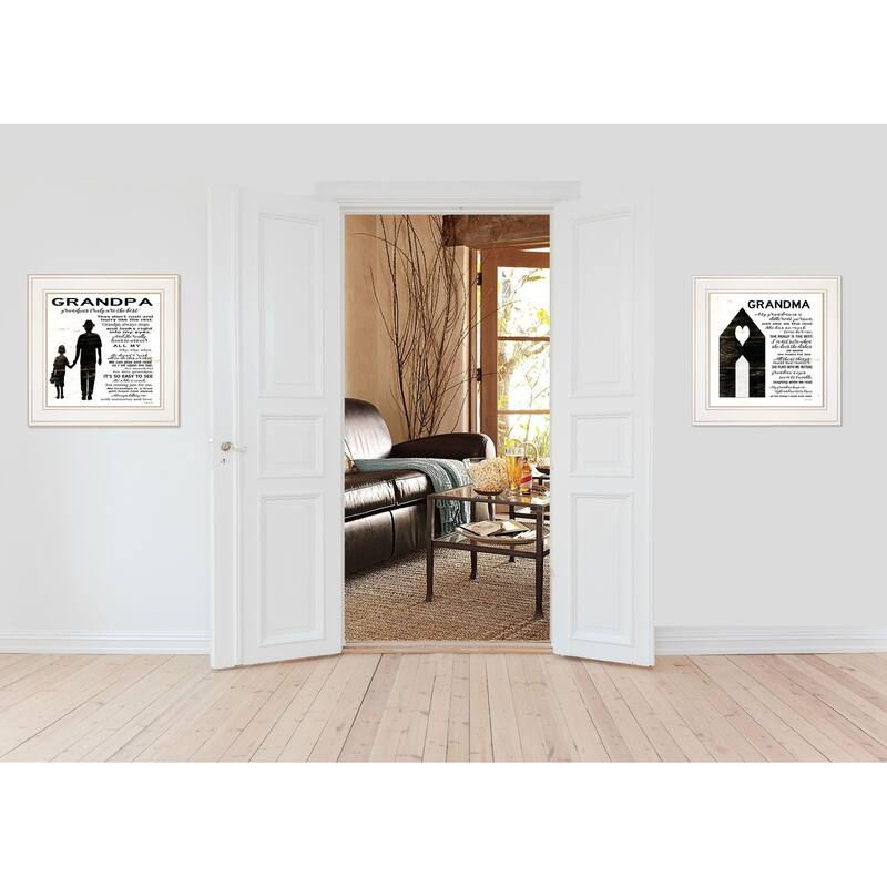 HomeRoots Set Of Two My Grandparents Are The Best 2 White Framed Print Wall Art