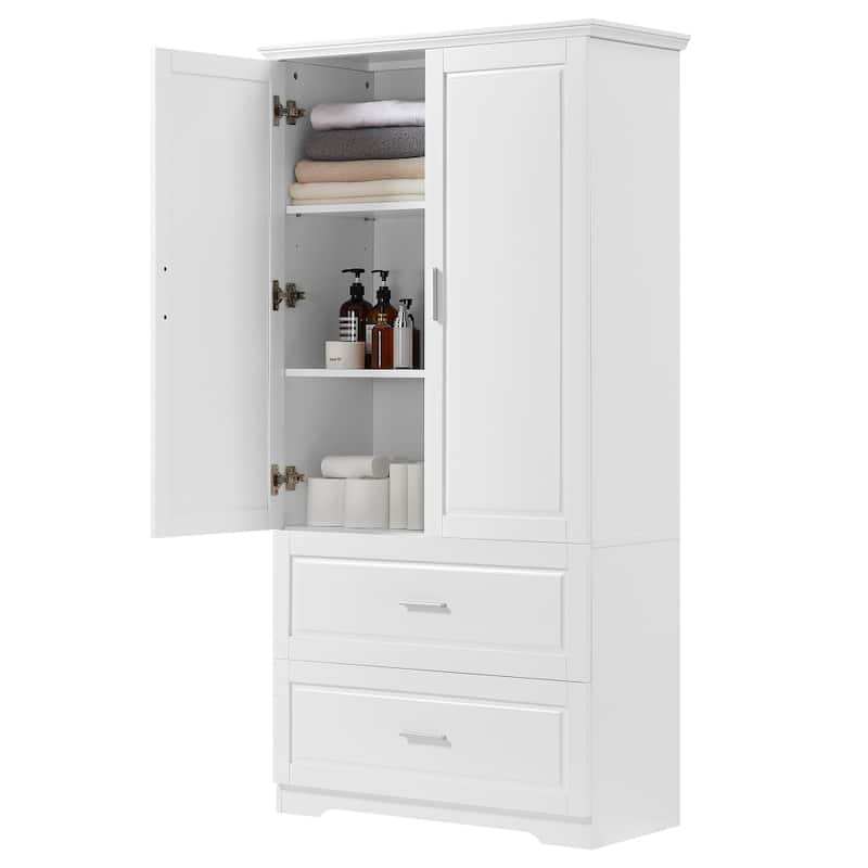 63.2 in.H Tall MDF Bathroom Storage Cabinet with Adjustable Shelf