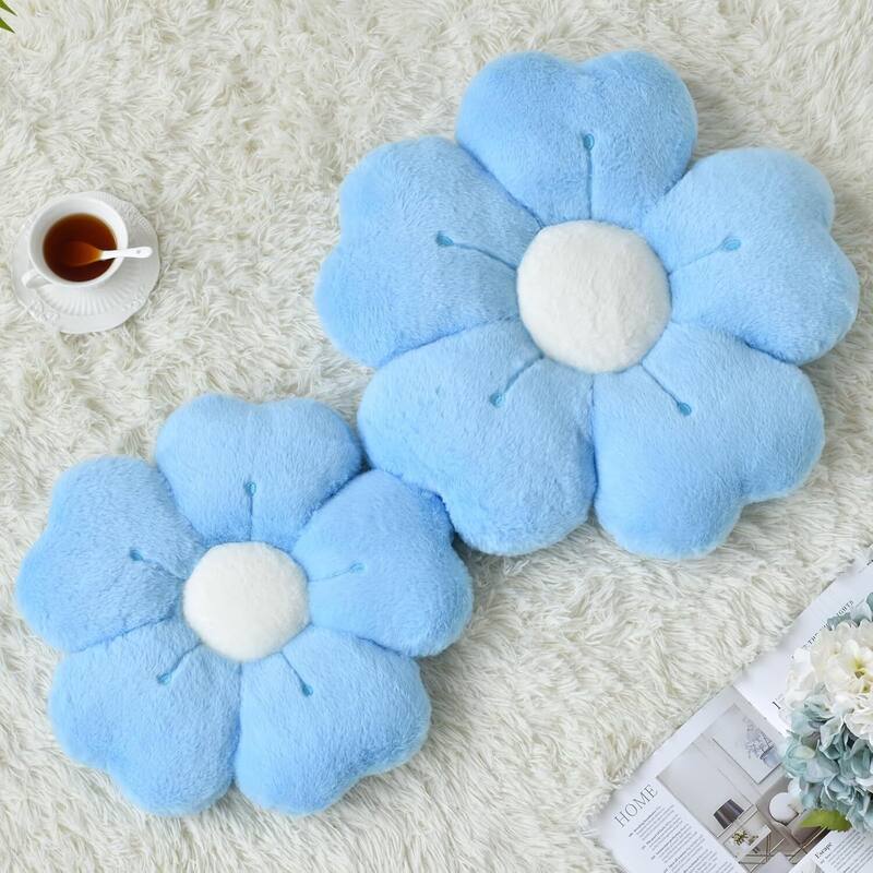 Flower Shaped Pillow Decorative Throw Pillows for Bed Couch - 15"L x 15"W