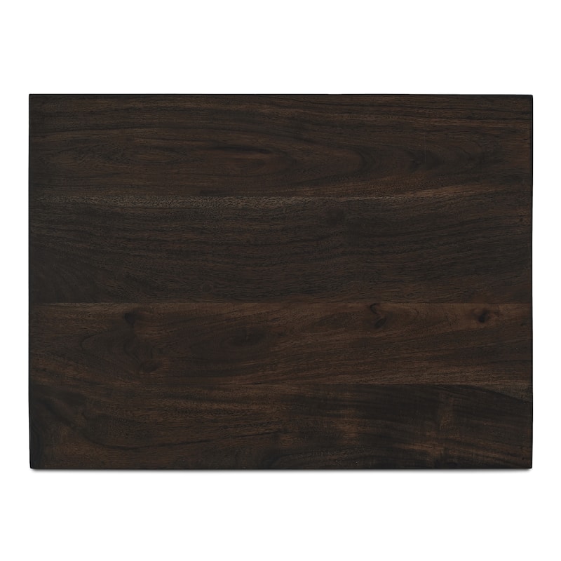 NADAAL STUDIOS Sterling Nightstand, Solid Acacia Wood with Live Edge Detail, Dark Brown