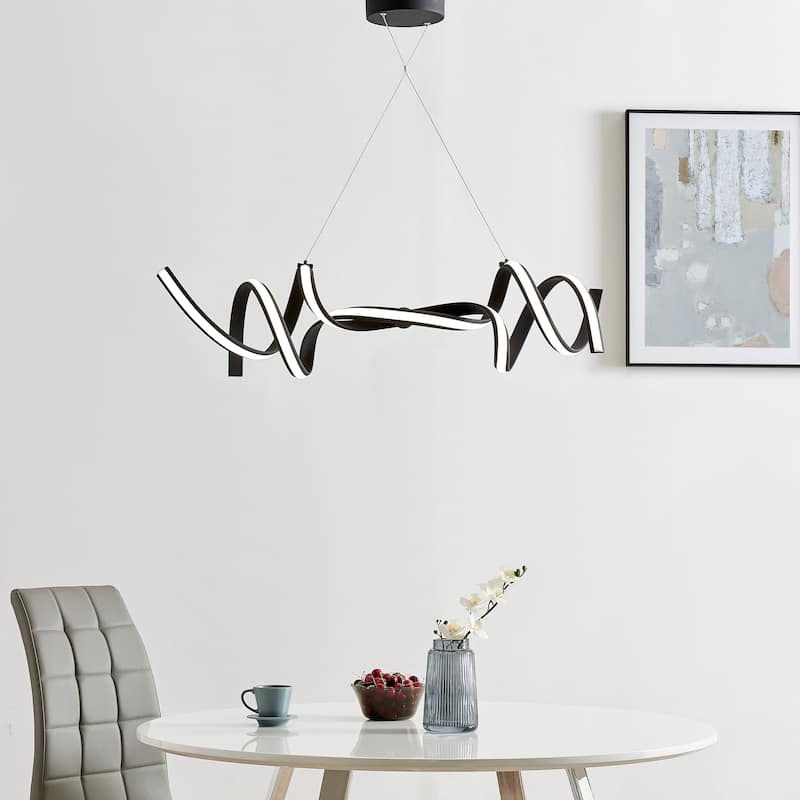 Finesse Decor Munich Dimmable Integrated LED Chandelier - N/A - Matte Black