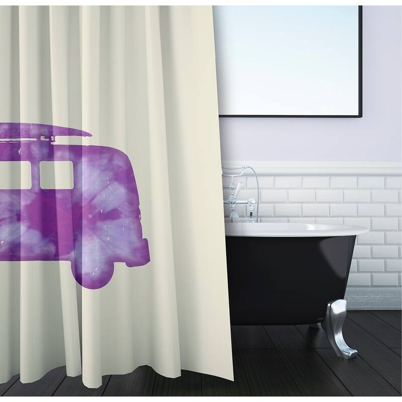 Beach Drive Geometric Print Shower Curtain