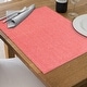 preview thumbnail 2 of 1, Chambray Ribbed Placemat Coral 13 X 19 - Set of 12