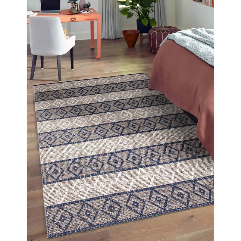 ECARPETGALLERY Braid weave Sienna Taupe Wool Rug - 5'1 x 8'1