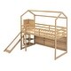 preview thumbnail 9 of 14, Twin Size Wood House Loft bed with Slide, Storage shelves and Light,Elegant Children Bed
