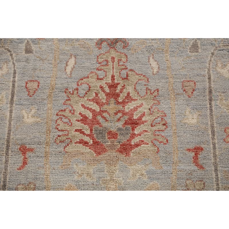 Hand Knotted Oriental 100% Wool Carpet Transitional All-Over Greys & Charcoal Oushak Area Rug - 9' 10'' X 8' 0''