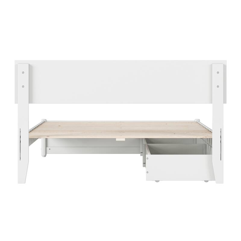 Wesley Platform Bed with Panel Footboard and Storage Drawers