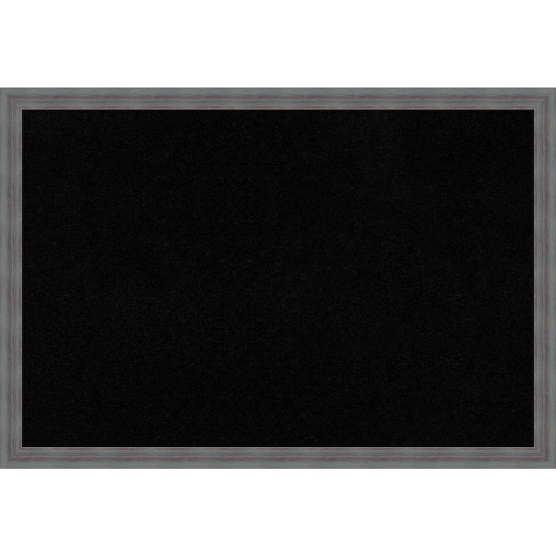 Dixie Blue Grey Rustic Wood Framed Black Corkboard Bulletin Board