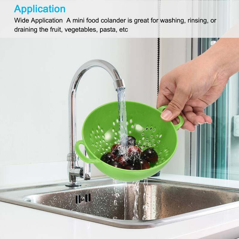 Mini Colanders Fruit Vegetable Sieve Colander Drainer Strainer 2Pcs - Green+Purple