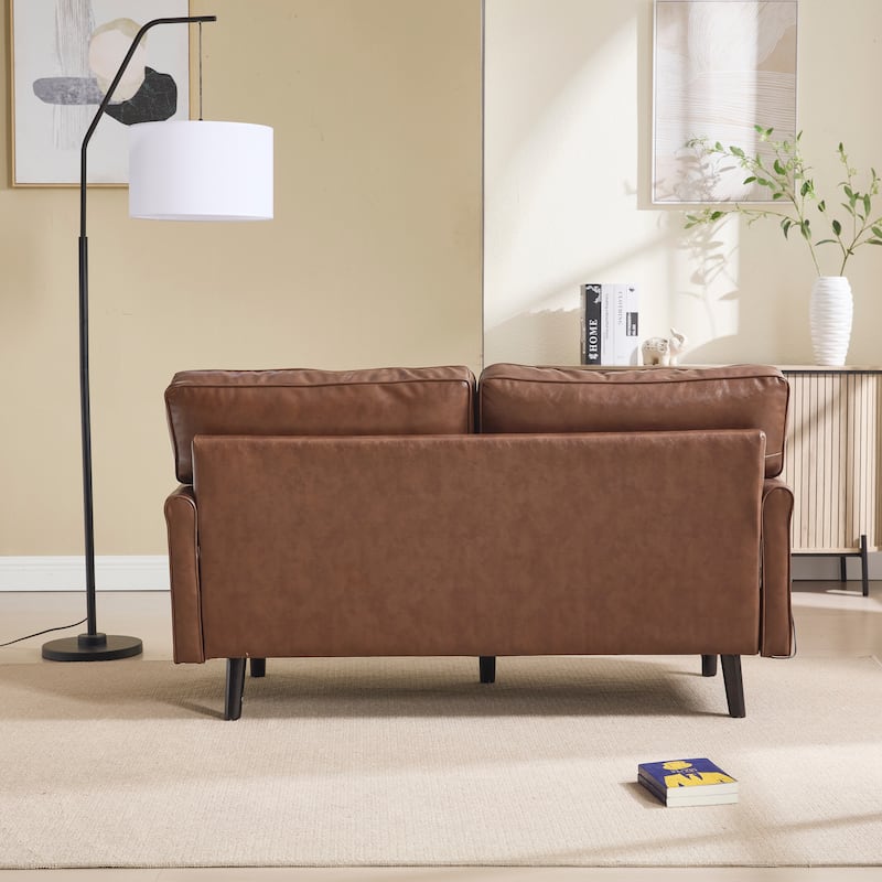 Loveseat Sofa,Mid Century Modern Love Seat, 2 Seater Sofa Couches For Living Room,Small Couch With Usb & Removable Pillow Cover