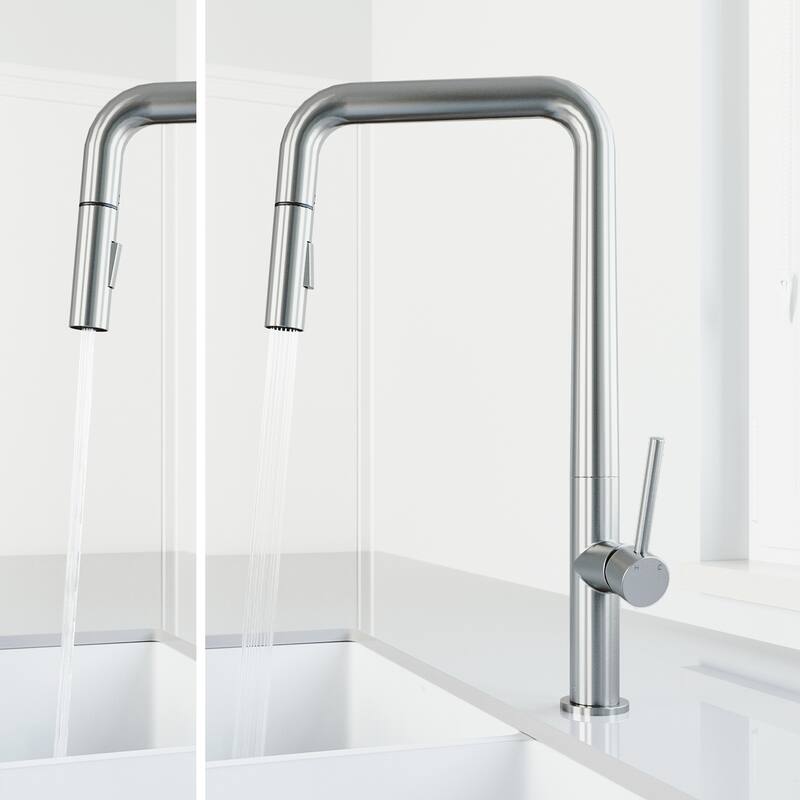 VIGO Parsons 18" H Single Handle Pull-Down Sprayer Kitchen Faucet