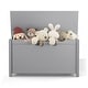 preview thumbnail 4 of 8, Kids Wooden Toy Box Storage with Safety Hinged Lid for Ages 3+ (Gray)
