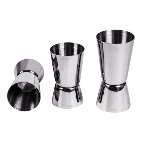 Double Jigger, 1 oz. & 2 oz., rolled edge, stainless steel-A