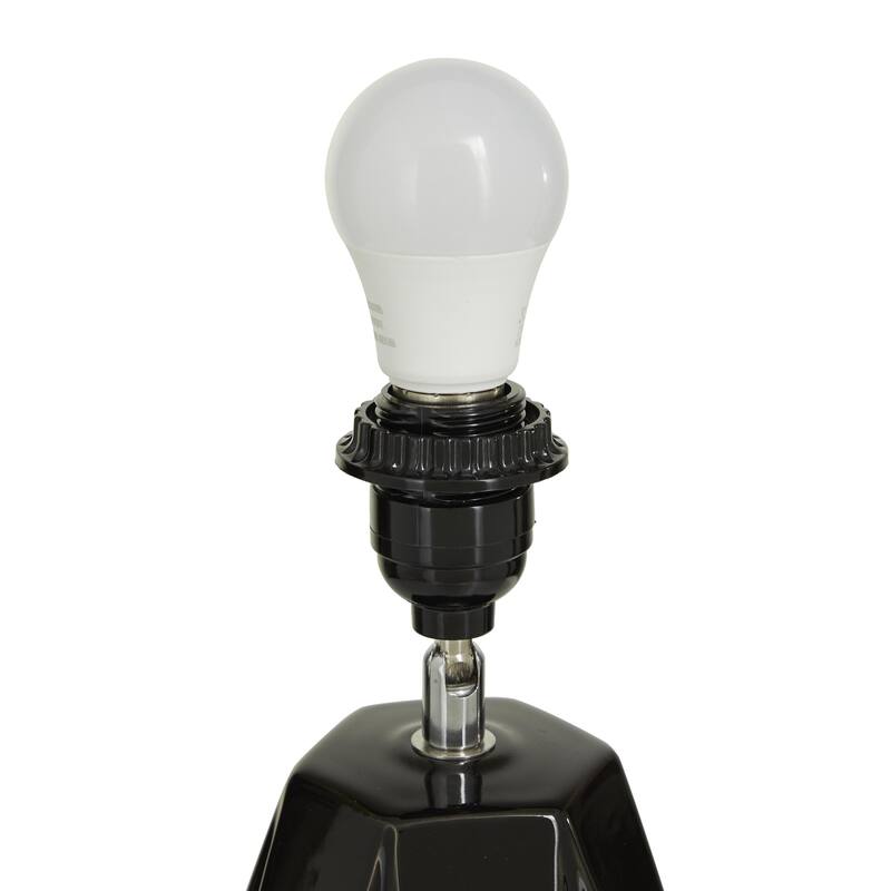 Ceramic Geometric Room Table Lamp - White, Silver, Gold, Black - CosmoLiving by Cosmopolitan