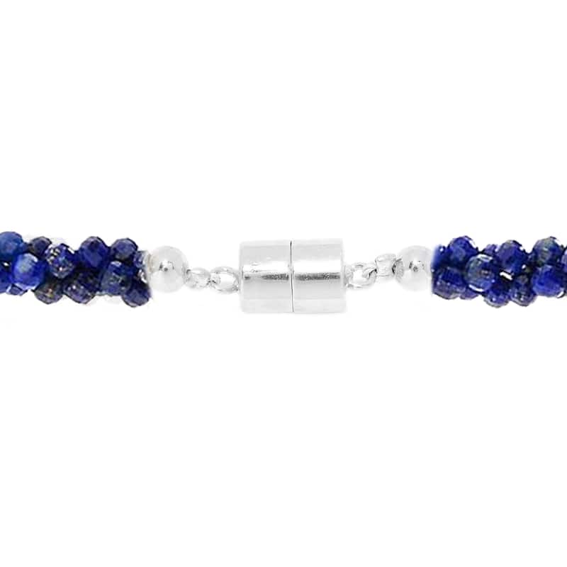 925 Sterling Silver multi gemstone Beaded Necklace