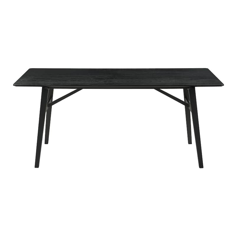 Channell Black or Walnut Wood 6 Piece Dining Set with Upholstered Chairs and Bench