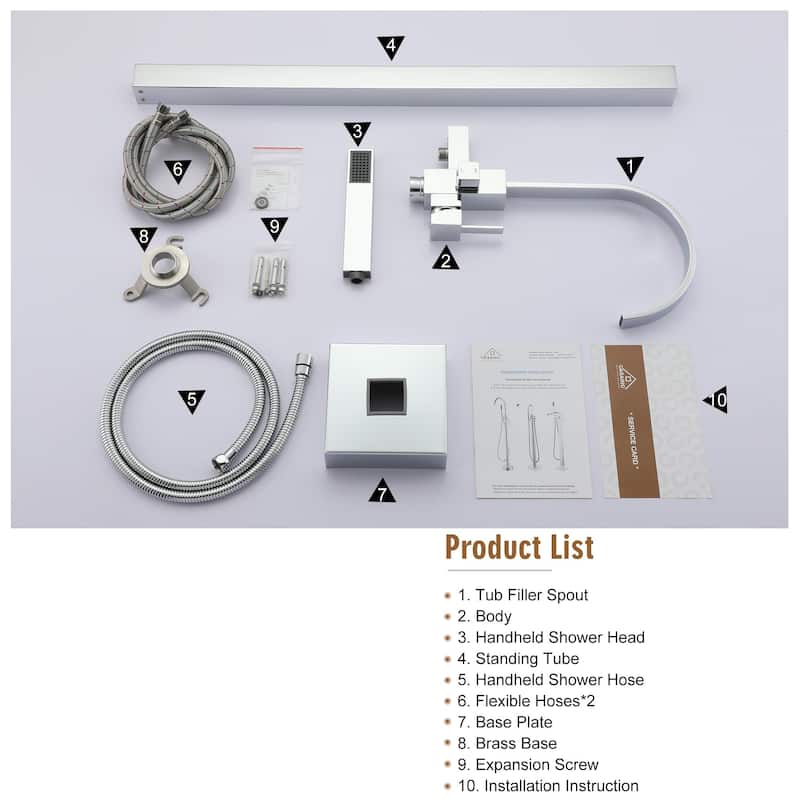 Single Handle Freestanding Gooseneck Bath Tub Filler Faucet