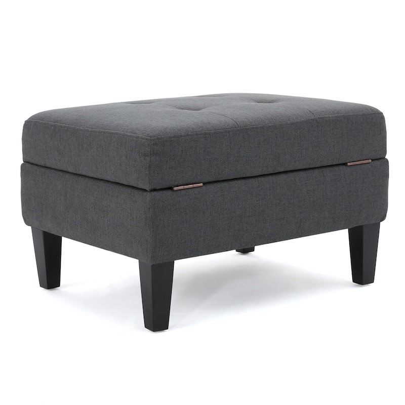 Zahra Tufted Fabric Storage Ottoman by Christopher Knight Home
