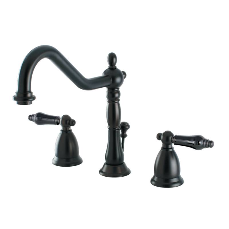 Kingston Brass Heritage Onyx Widespread Double Handle Bathroom Faucet - Oil Rubbed Bronze
