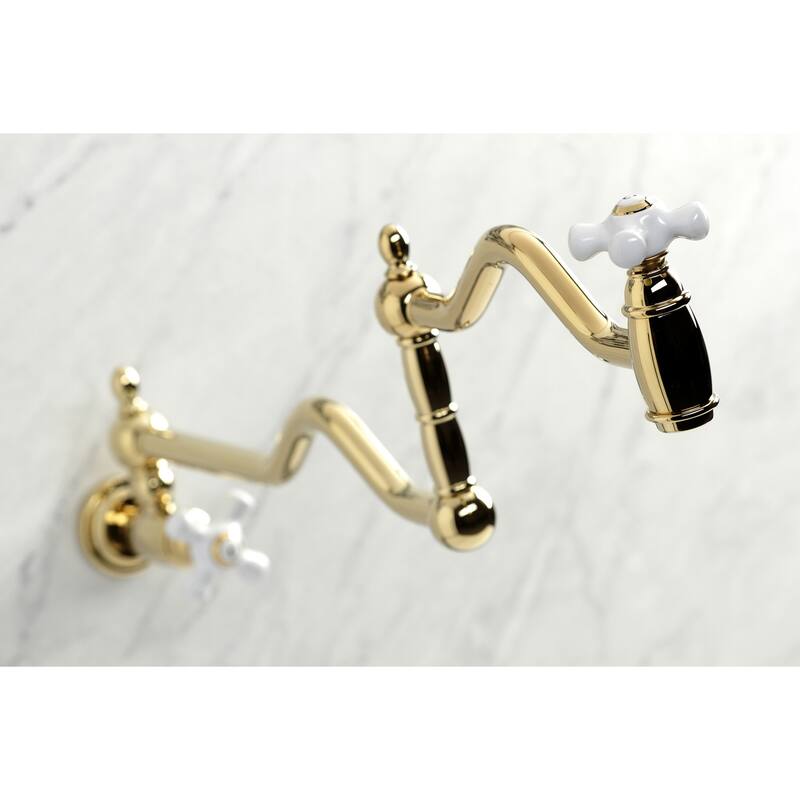 Kingston Brass Heritage Wall Mounted Pot Filler Faucet