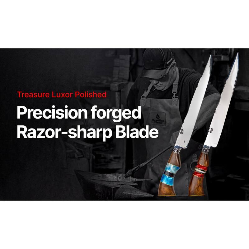 Brazilian Flame Treasure Luxor Polished 10-inch Stainless Steel Knife - N/A