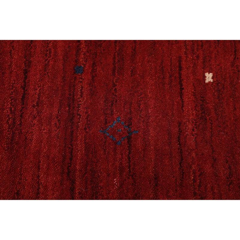 ECARPETGALLERY Hand Loomed Kashkuli Gabbeh Red Wool Rug - 6'9 x 9'9