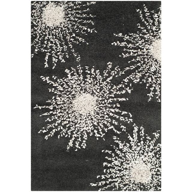 SAFAVIEH Handmade Soho Miyase Modern Burst New Zealand Wool Rug - 2'6" x 4' - Charcoal/Ivory