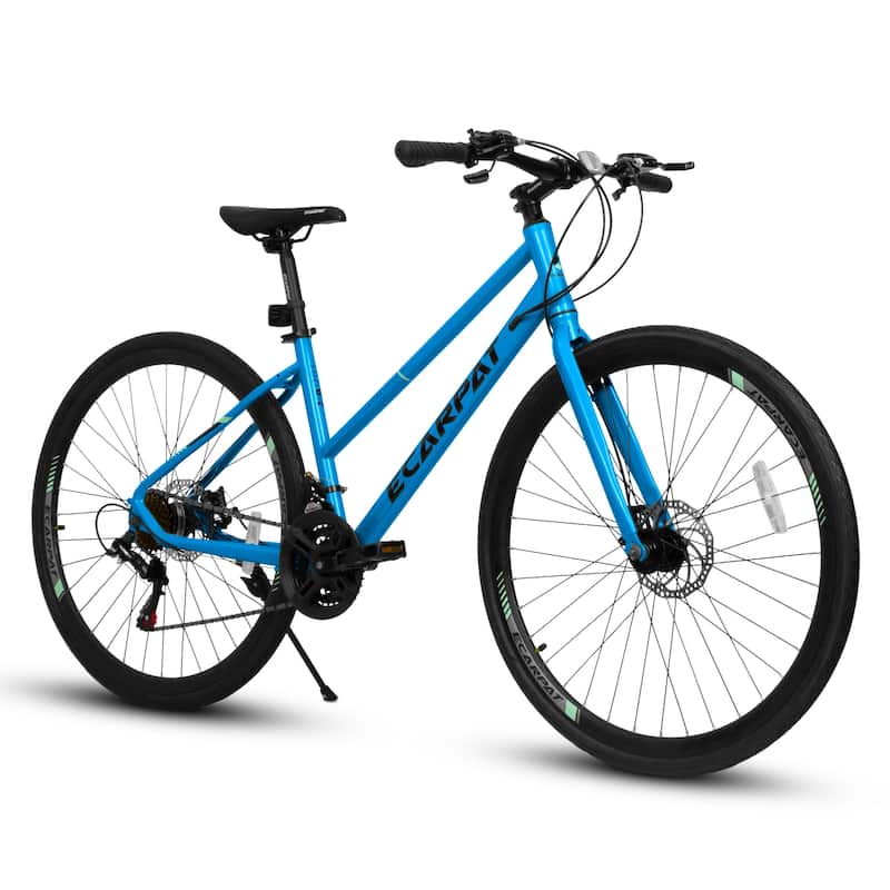 700C Lightweight Commuter Road Bike with 21 Speed Bicycle, Disc Brakes Aluminum Alloy Frame for City Rides and Student Travel