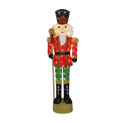VEIKOUS 5.9FT Lighted Nutcracker Soldier Sign, LED Christmas Yard Decoration with 100 Warm White Lights
