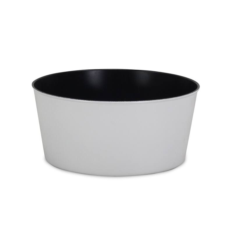 HomeRoots 12" White Recycled Plastic Indoor Outdoor Round Pot Planter
