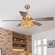 preview thumbnail 2 of 18, 52" Farmhouse Natural Rope Reversible 5-Blade Gold Ceiling Fan with Remote