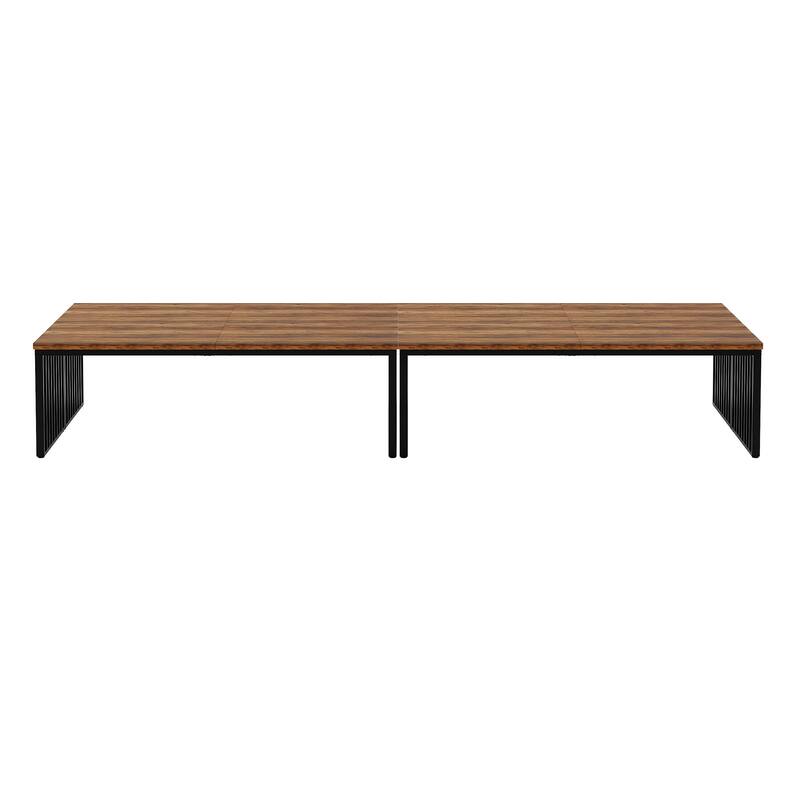 Small Conference Room Table for 4, Industiral Long Meeting Table - 2-pieces