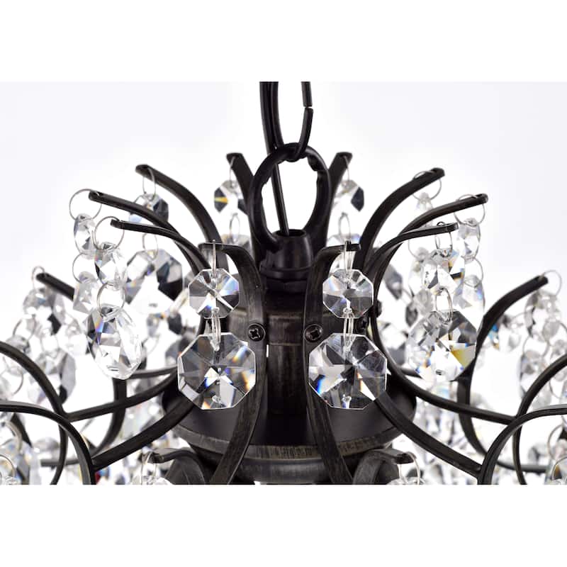 Dalia Antique Black 3-light Crystal Chandelier