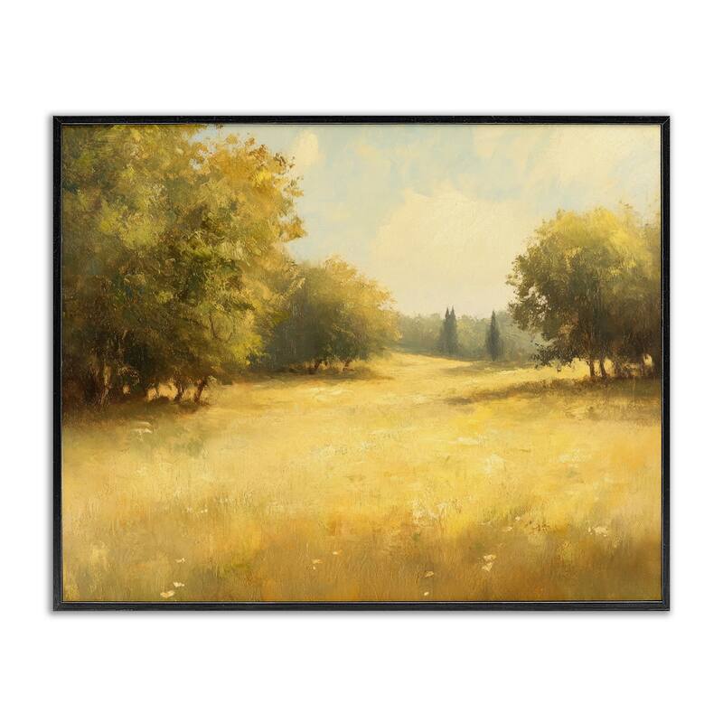 Stupell Calming Countryside Nature Framed Giclee Art Design By Petal Prints Design - 20 x 16 - Black