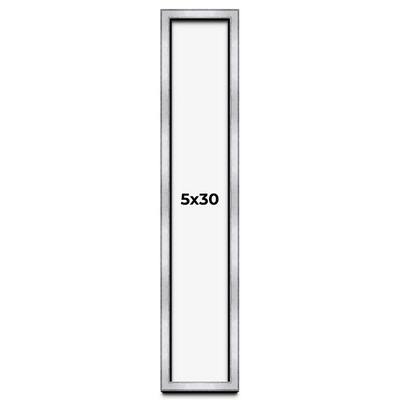 5x30 IN Shadow Box Frame Silver | 1.375 Inches Deep Real Wood