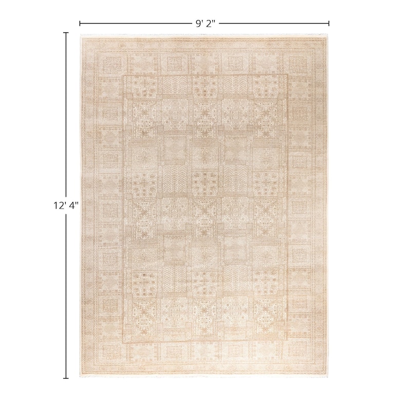 Ikat One-of-a-Kind Hand-Knotted Area Rug, Ivory - 9' 2" x 12' 4"