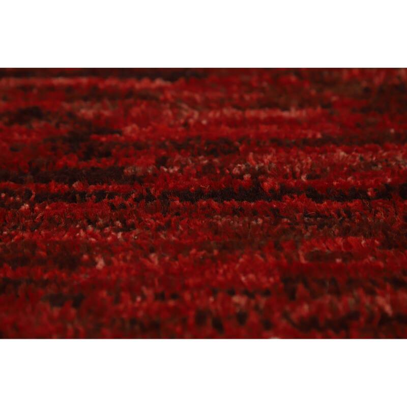 Red Moroccan Oriental Rug Handmade Wool Carpet - 5'2" x 6'7"